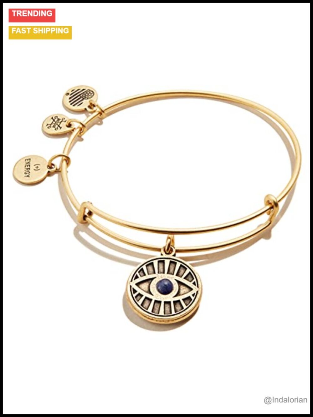Evil Eye Expandable Bangle Bracelet Sodalite Charm Nickel-Free